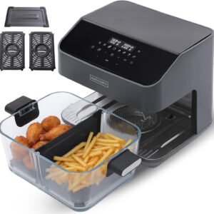 Olsen & Smith 8L Dual Zone Smart Air Fryer with WiFi, Black